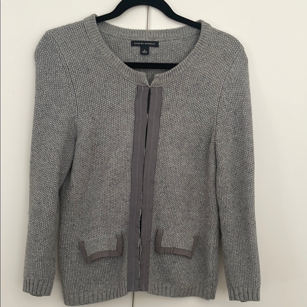 Banana Republic Gray Knit Cardigan